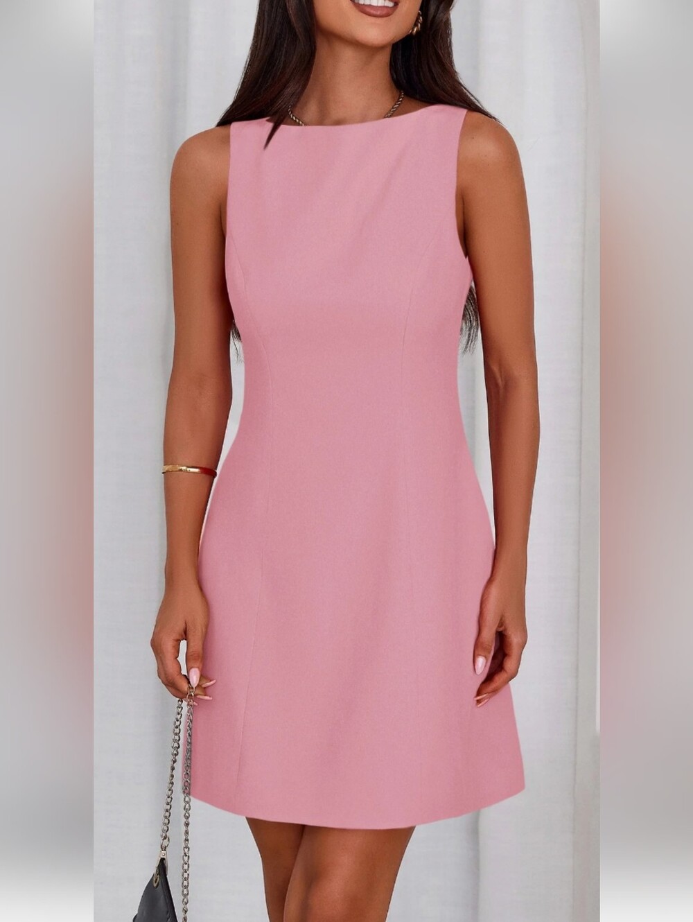 Timeless Sleeveless Pink Mini Dress